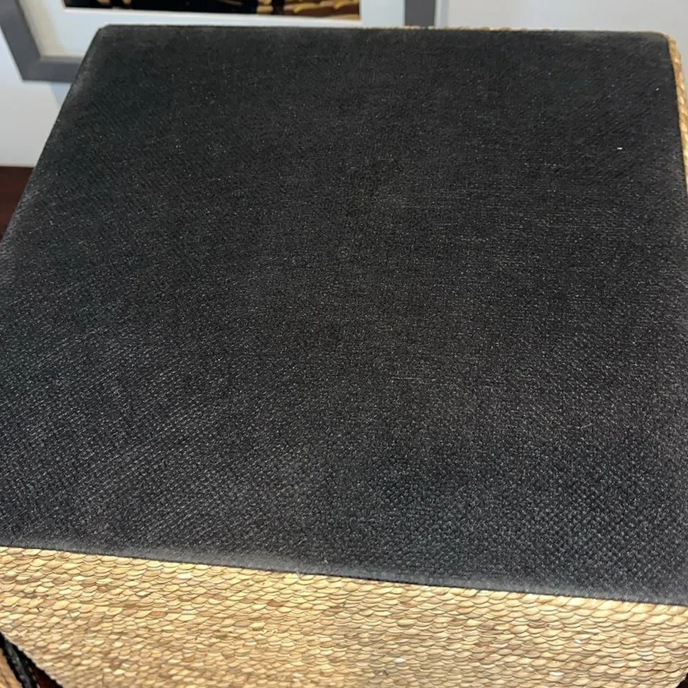9” x 9” Wrapped Two Tone Rattan Home Cube Storage Basket Removable top hiding